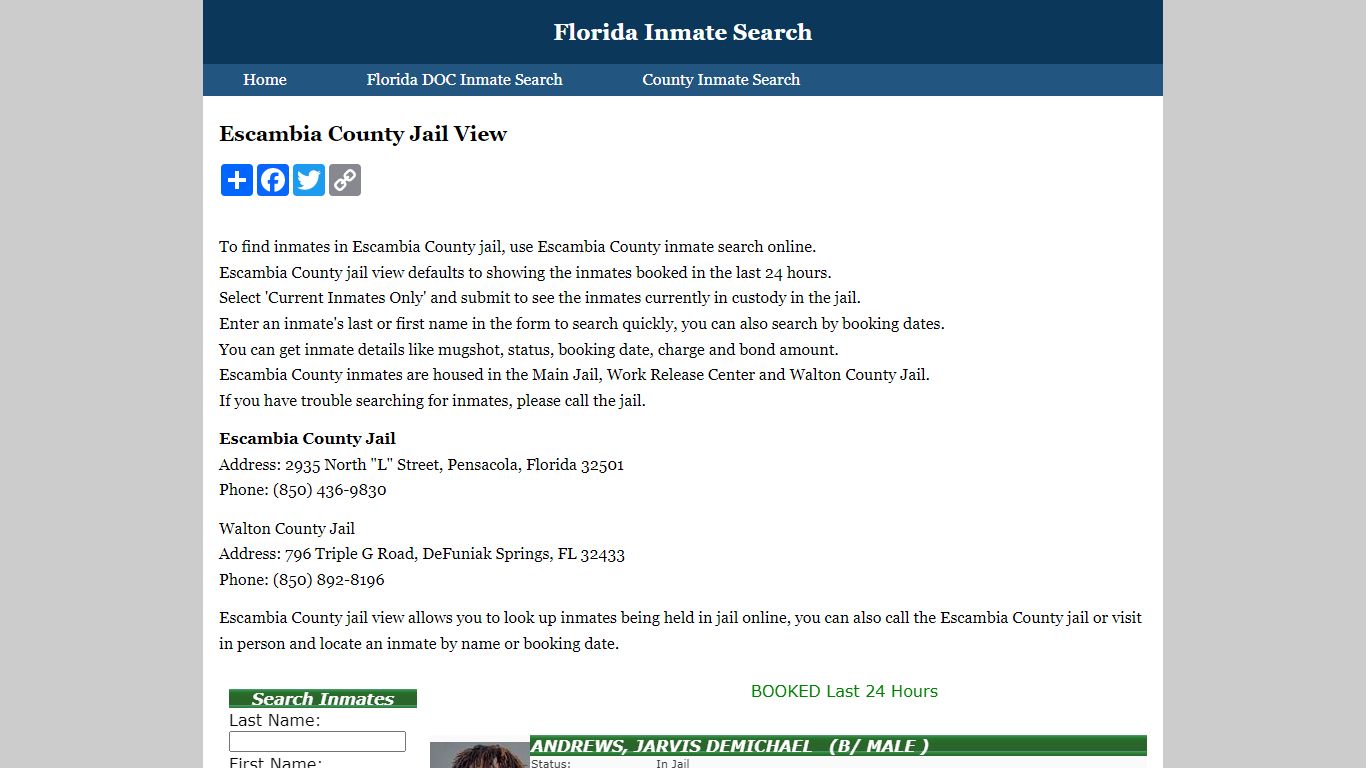 Escambia County Jail View